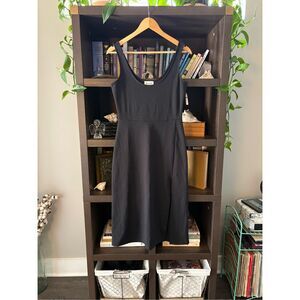 NWT Open Edit Black Midi Slit Tank Dress Size Medium